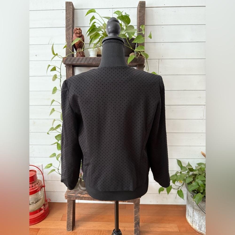 Chico's Black Button-Up Blazer Jacket with Gem Buttons - Picture 10 of 17